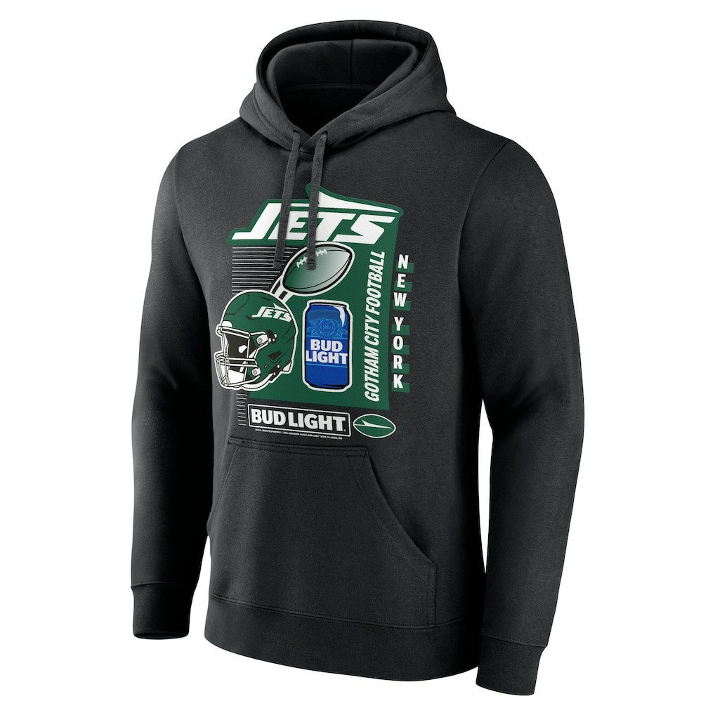 New York Jets Bud Light Pullover Hoodie - Black for sale