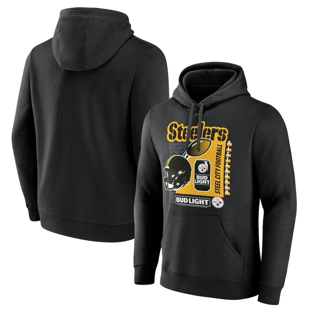 Pittsburgh Steelers Bud Light Pullover Hoodie - Black cheap