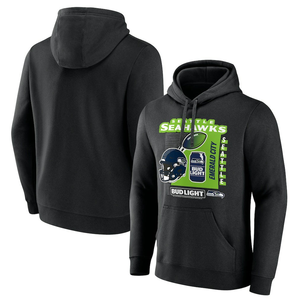 Seattle Seahawks Bud Light Pullover Hoodie - Black on sale