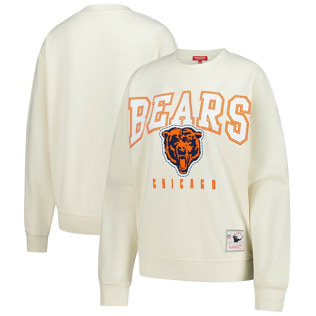 Chicago Bears Women's Fandom Fleece Pullover Sweatshirt - Cream outlet