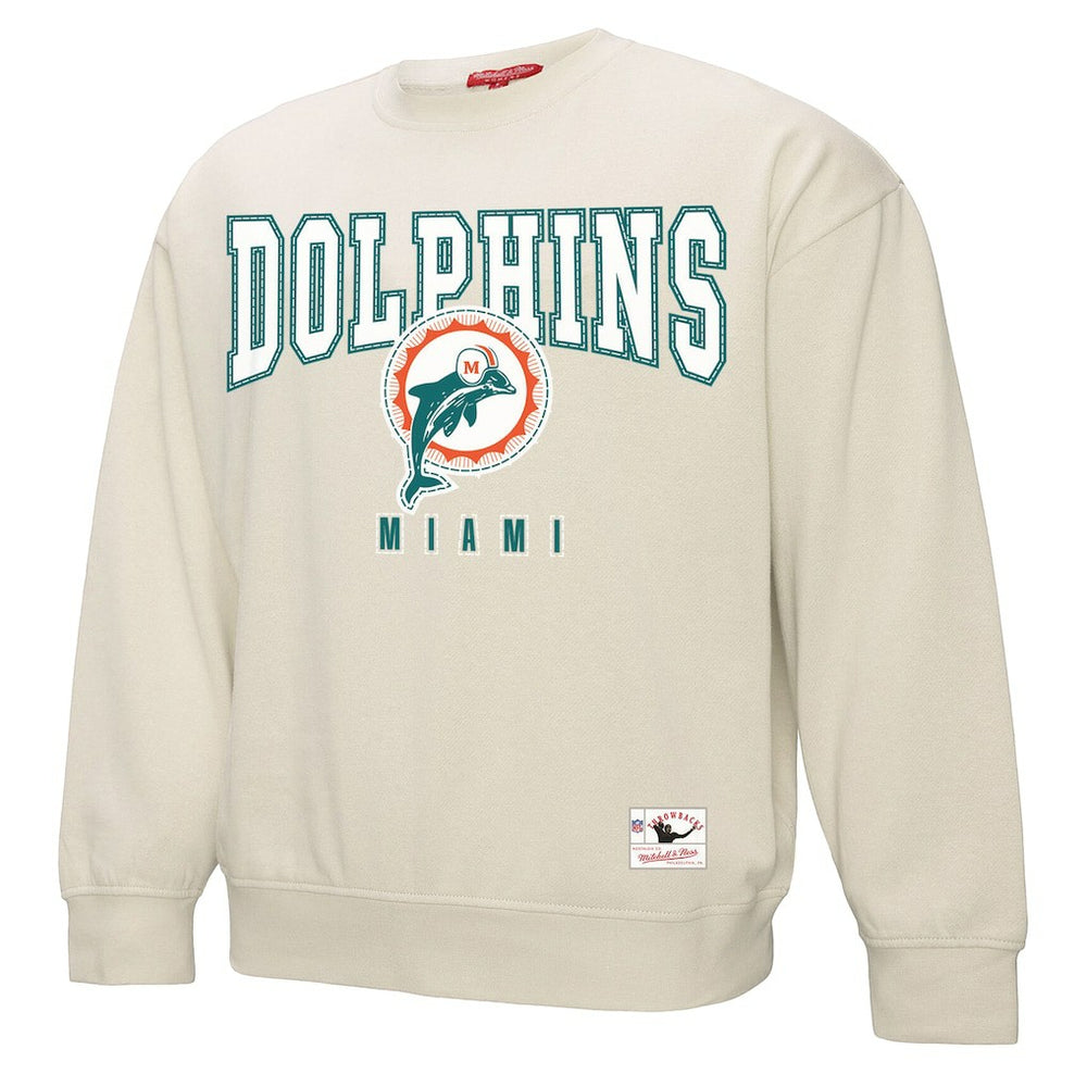 Miami Dolphins Women's Fandom Fleece Pullover Sweatshirt - Cream online