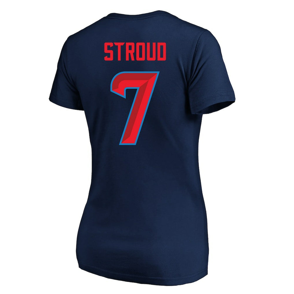 C.J. Stroud Houston Texans Women's Plus Size Fair Catch Name & Number Scoop Neck T-Shirt - Navy discount