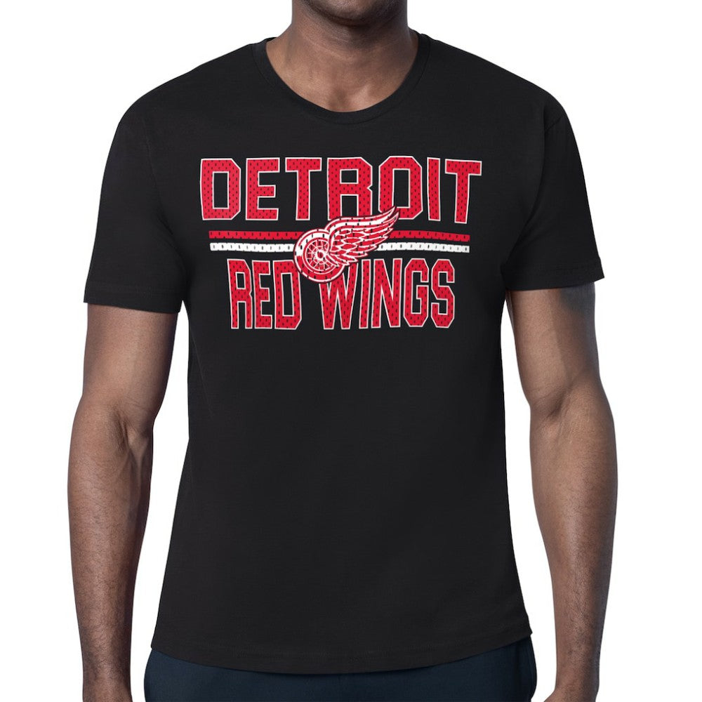 Detroit Red Wings Starter Mesh Look Team Name T-Shirt - Black T-shirts