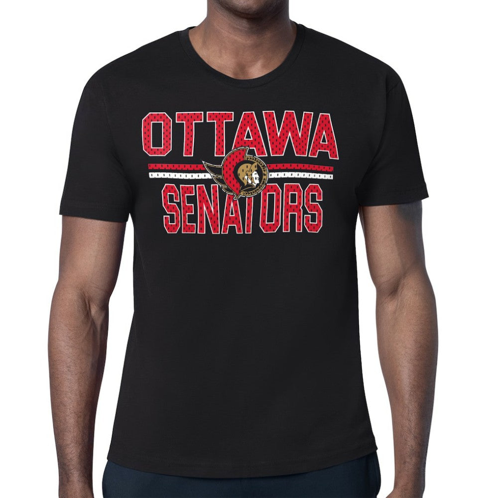 Ottawa Senators Starter Mesh Look Team Name T-Shirt - Black T-shirts