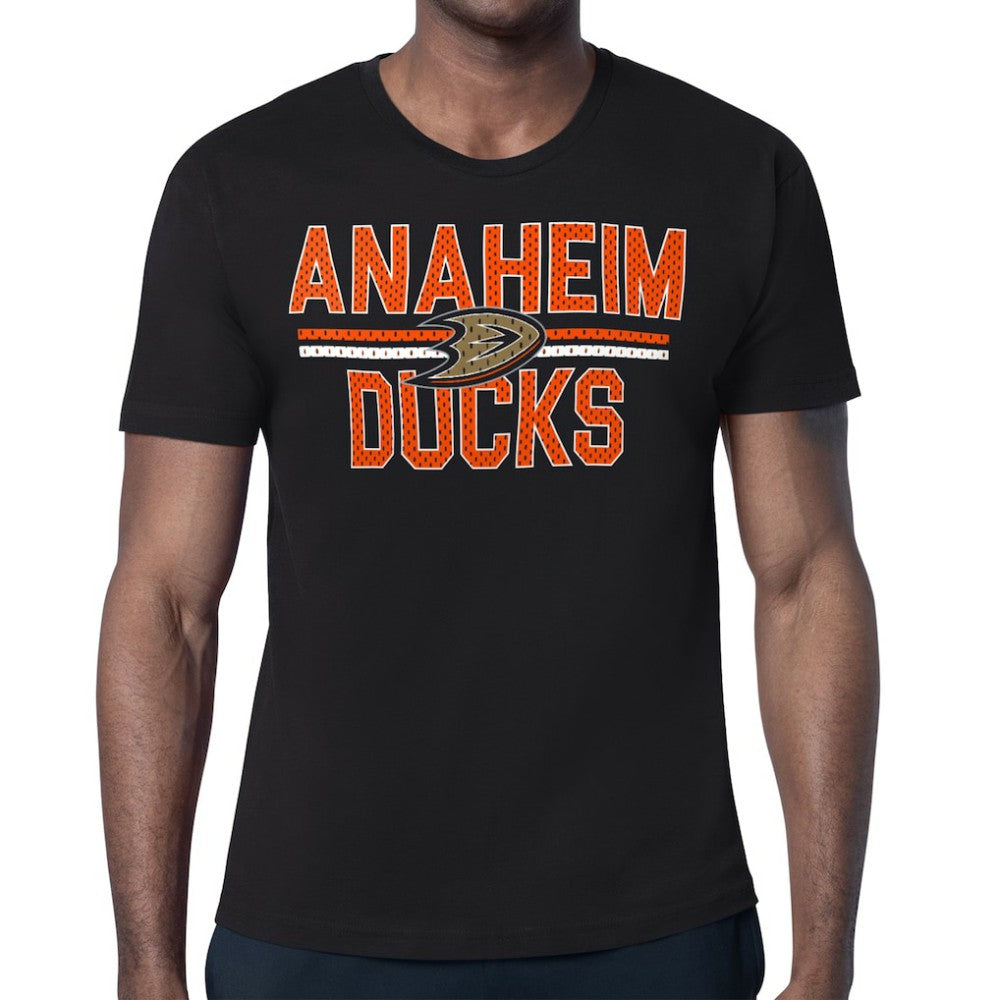 Anaheim Ducks Starter Mesh Look Team Name T-Shirt - Black T-shirts