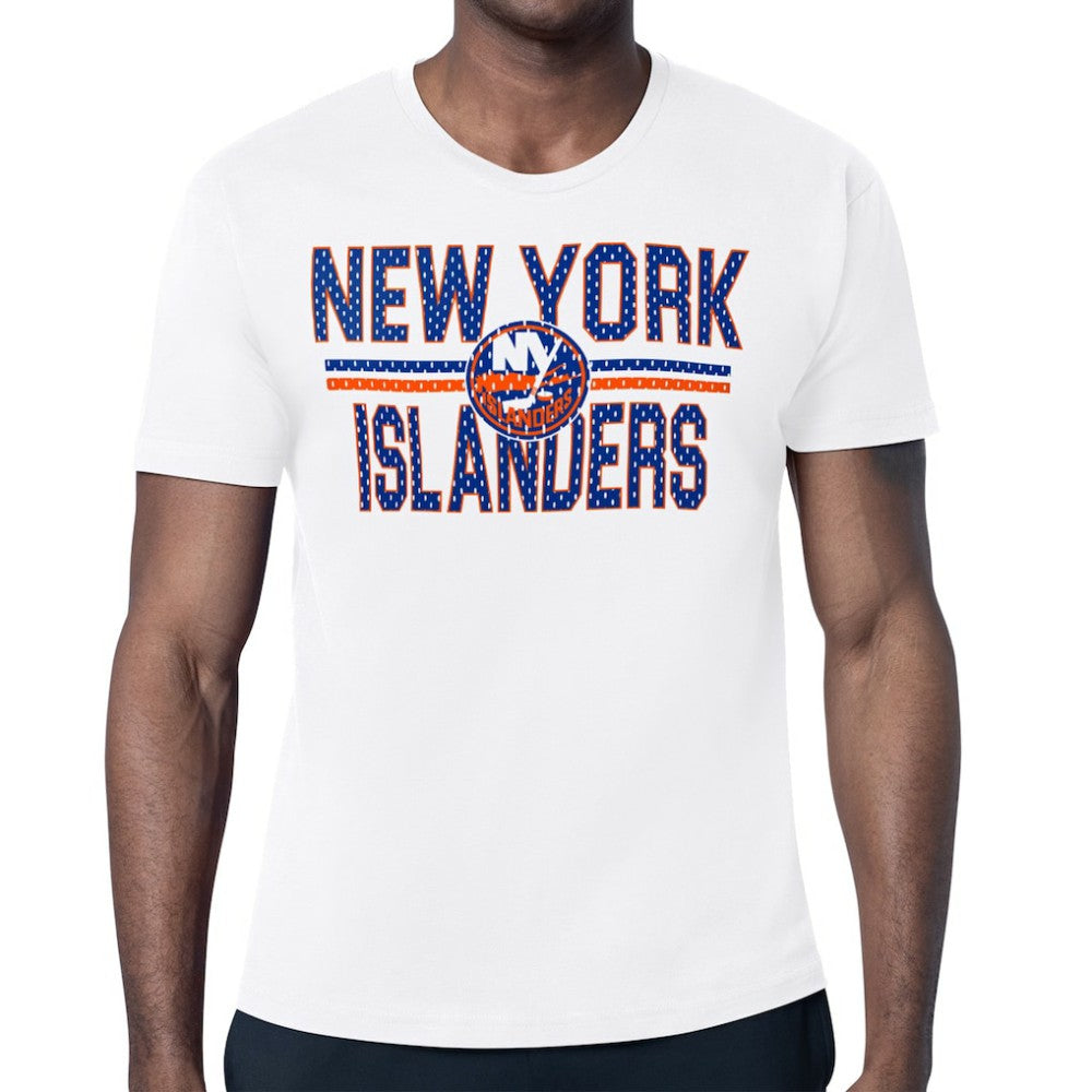 New York Islanders Starter Mesh Look Team Name T-Shirt - White T-shirts