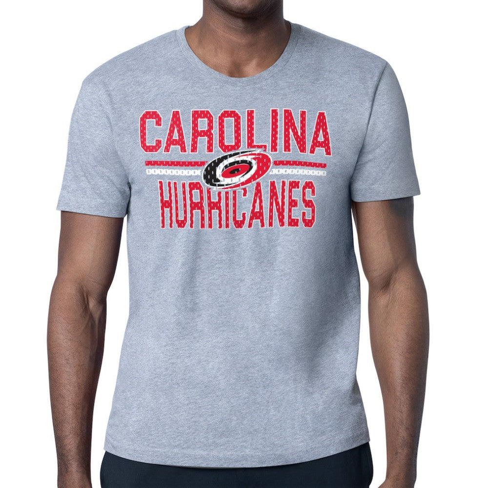 Carolina Hurricanes Starter Mesh Look Team Name T-Shirt - Heather Gray T-shirts