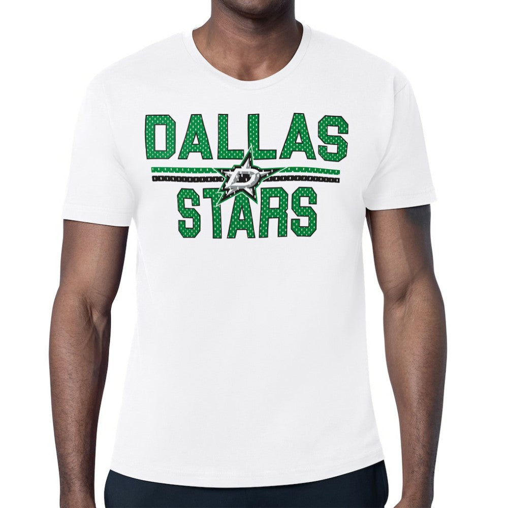 Dallas Stars Starter Mesh Look Team Name T-Shirt - White T-shirts