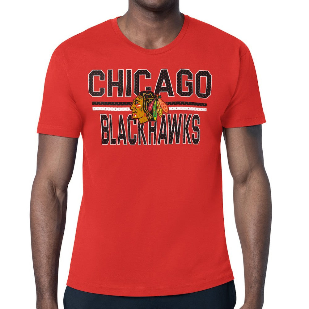Chicago Blackhawks Starter Mesh Look Team Name T-Shirt - Red T-shirts