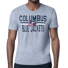 Columbus Blue Jackets Starter Mesh Look Team Name T-Shirt - Heather Gray T-shirts