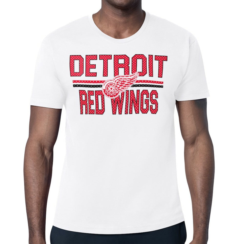 Detroit Red Wings Starter Mesh Look Team Name T-Shirt - White T-shirts