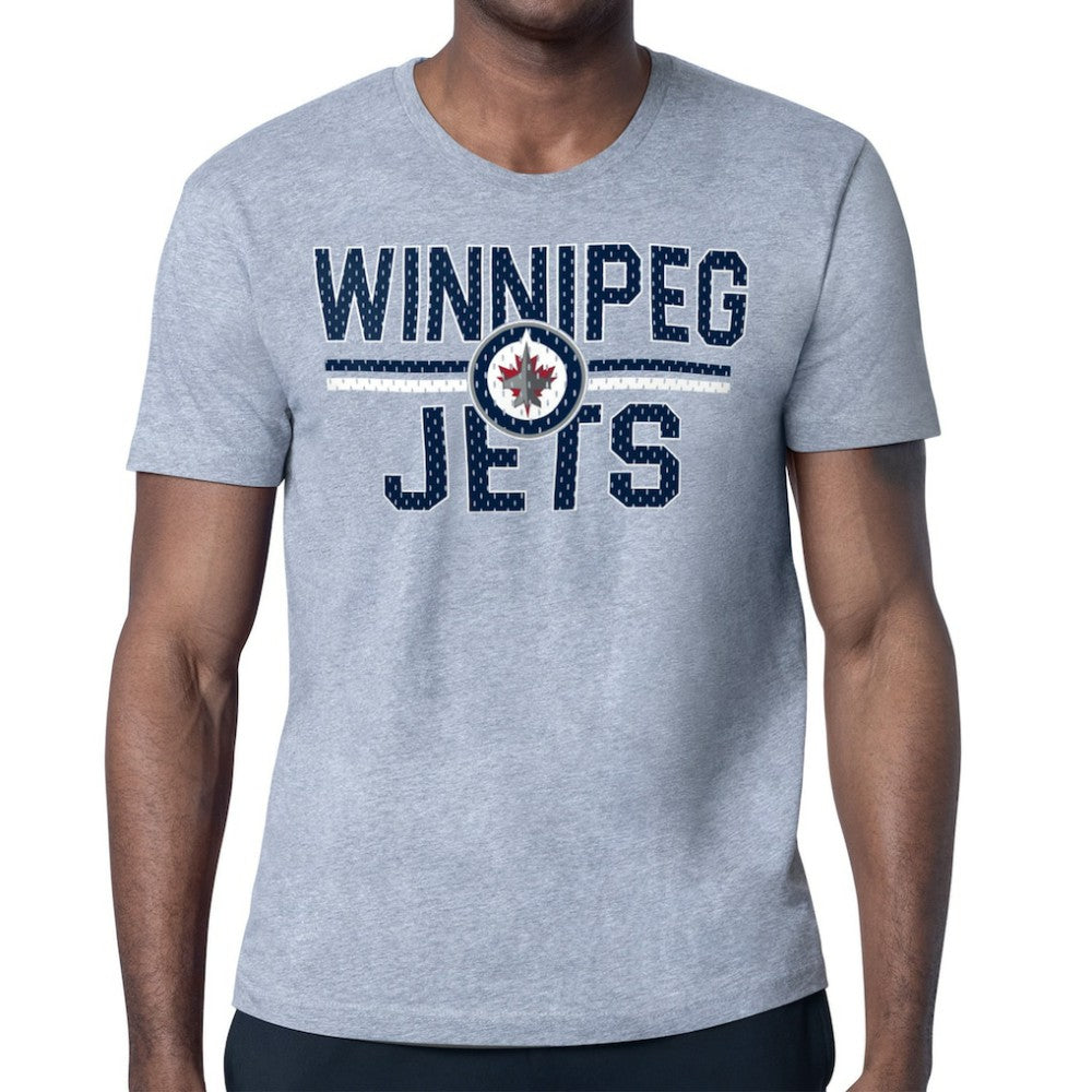 Winnipeg Jets Starter Mesh Look Team Name T-Shirt - Heather Gray T-shirts