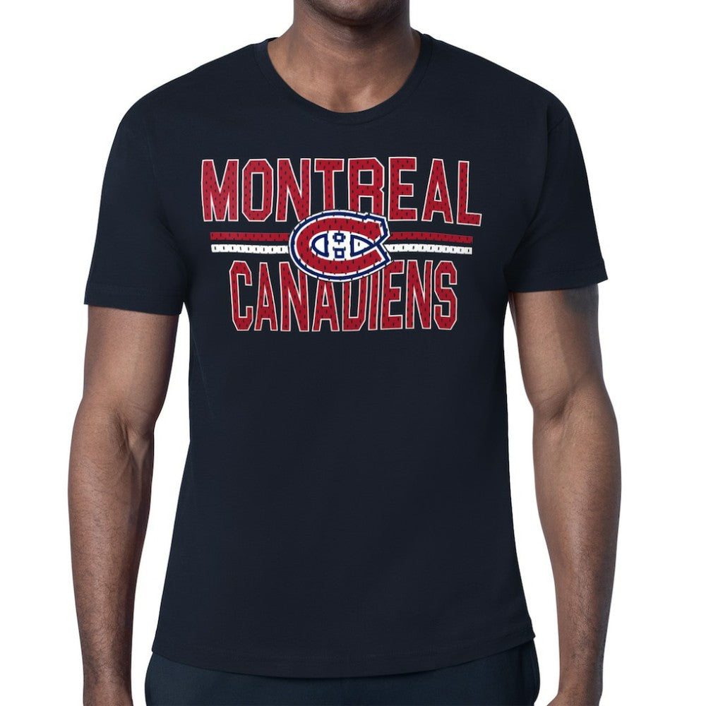 Montreal Canadiens Starter Mesh Look Team Name T-Shirt - Navy T-shirts