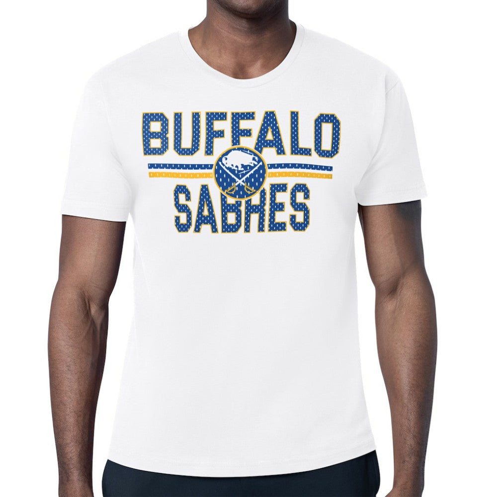 Buffalo Sabres Starter Mesh Look Team Name T-Shirt - White T-shirts