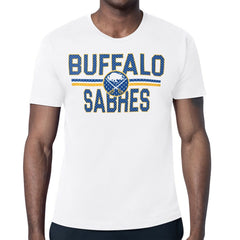 Buffalo Sabres Starter Mesh Look Team Name T-Shirt - White T-shirts