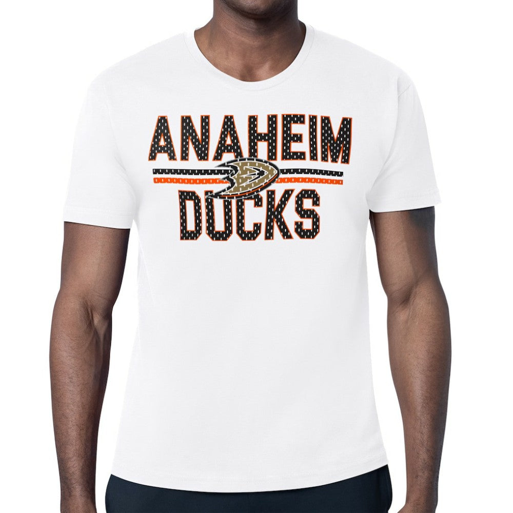 Anaheim Ducks Starter Mesh Look Team Name T-Shirt - White T-shirts
