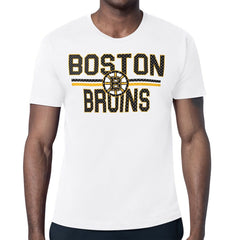 Boston Bruins Starter Mesh Look Team Name T-Shirt - White T-shirts