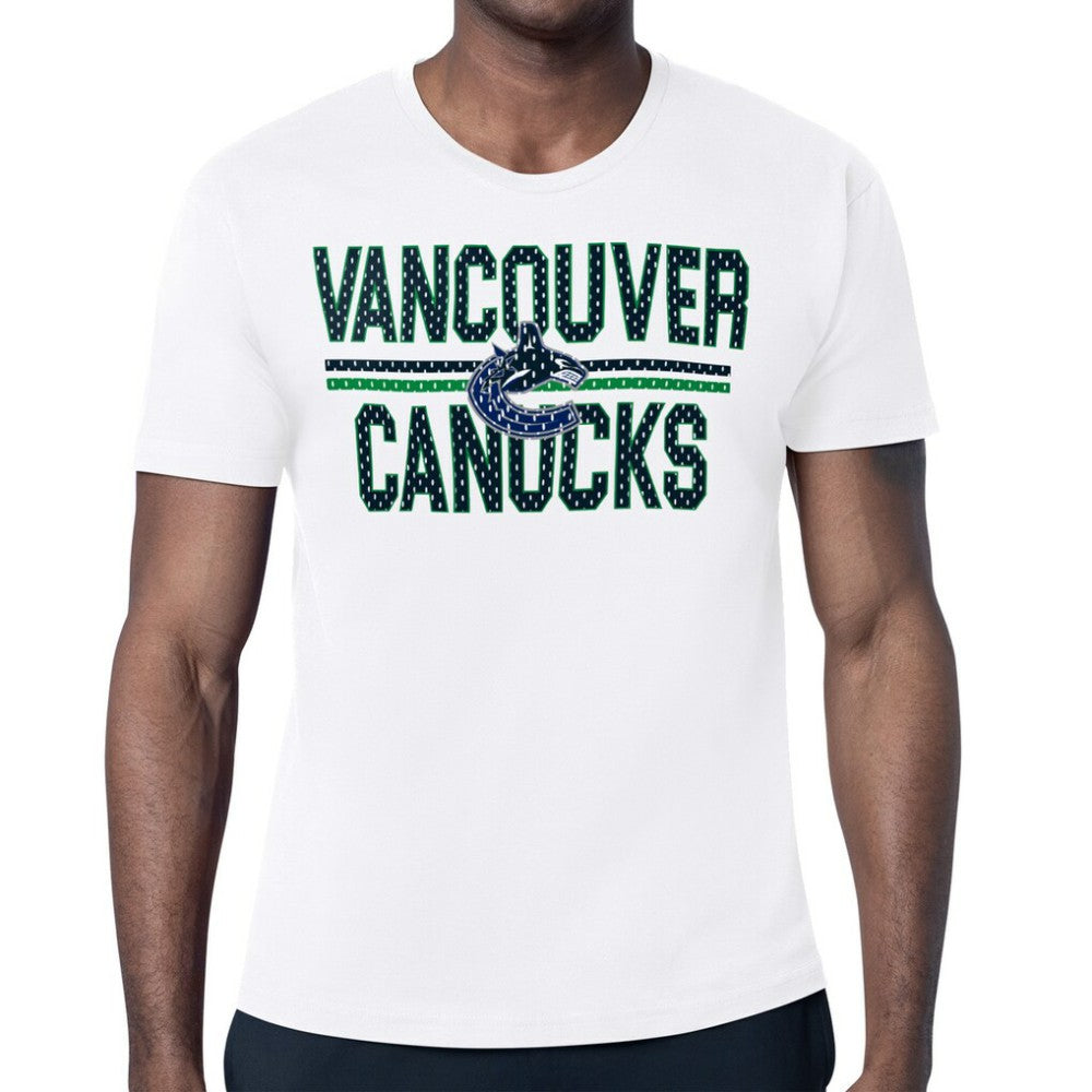 Vancouver Canucks Starter Mesh Look Team Name T-Shirt - White T-shirts