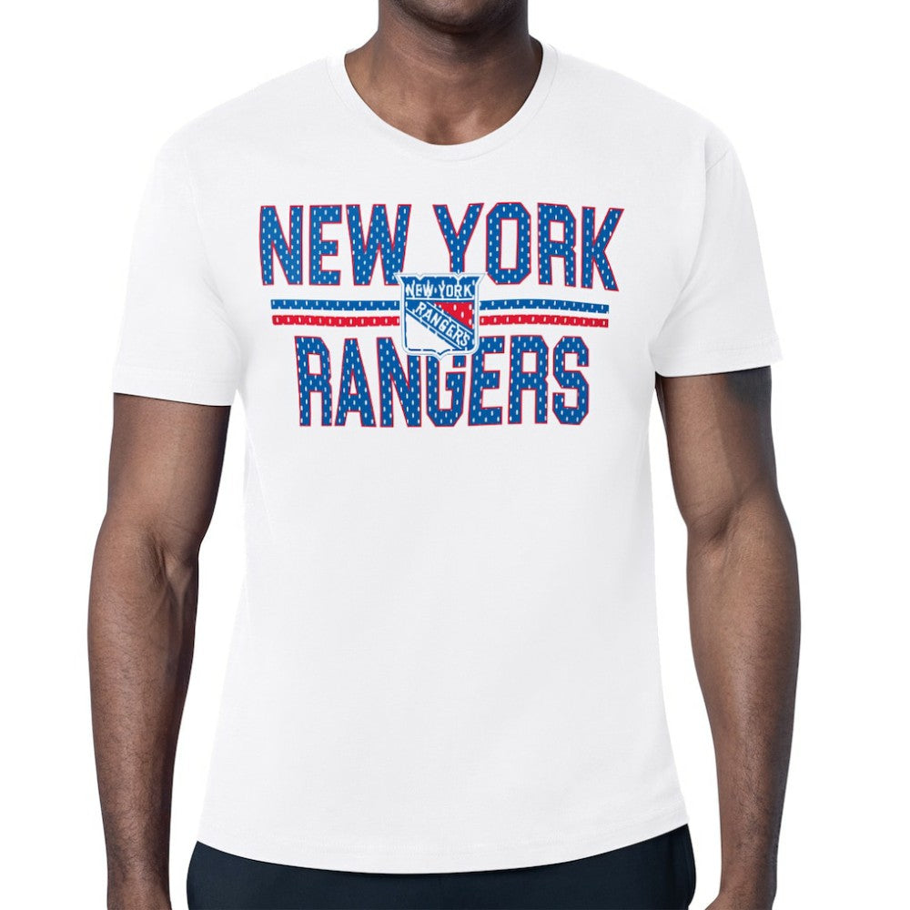 New York Rangers Starter Mesh Look Team Name T-Shirt - White T-shirts