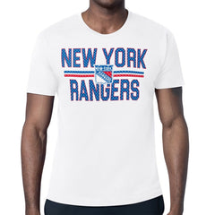 New York Rangers Starter Mesh Look Team Name T-Shirt - White T-shirts