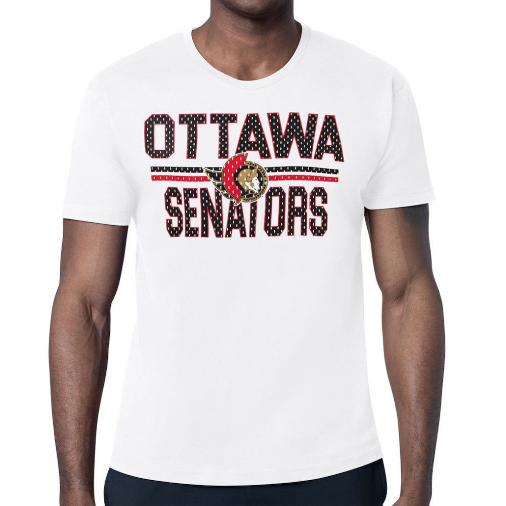Ottawa Senators Starter Mesh Look Team Name T-Shirt - White T-shirts