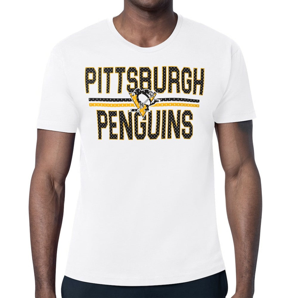 Pittsburgh Penguins Starter Mesh Look Team Name T-Shirt - White T-shirts