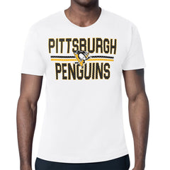 Pittsburgh Penguins Starter Mesh Look Team Name T-Shirt - White T-shirts
