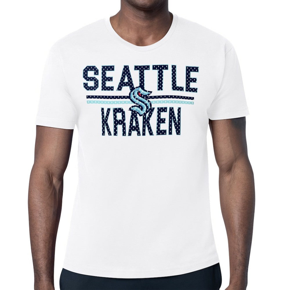 Seattle Kraken Starter Mesh Look Team Name T-Shirt - White T-shirts