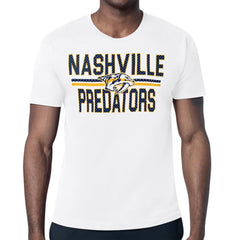 Nashville Predators Starter Mesh Look Team Name T-Shirt - White T-shirts