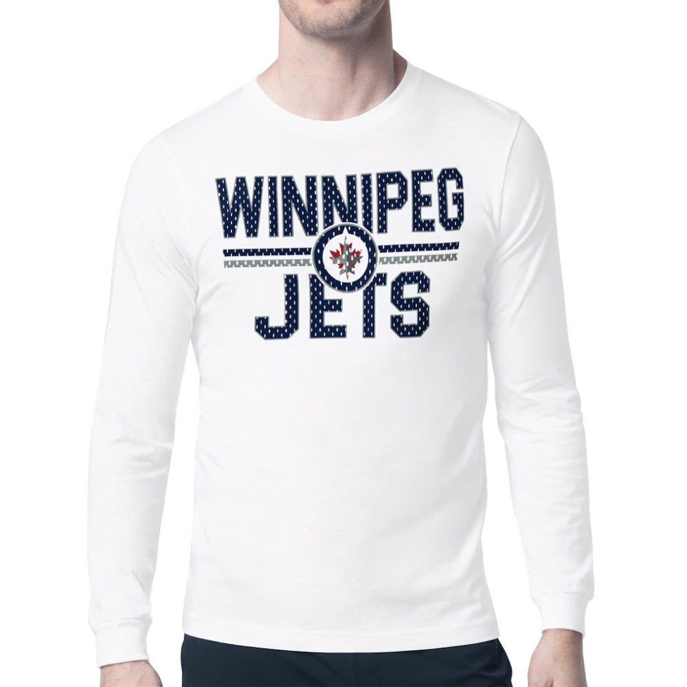 Winnipeg Jets Starter Mesh Look Team Name Long Sleeve T-Shirt - White T-shirts