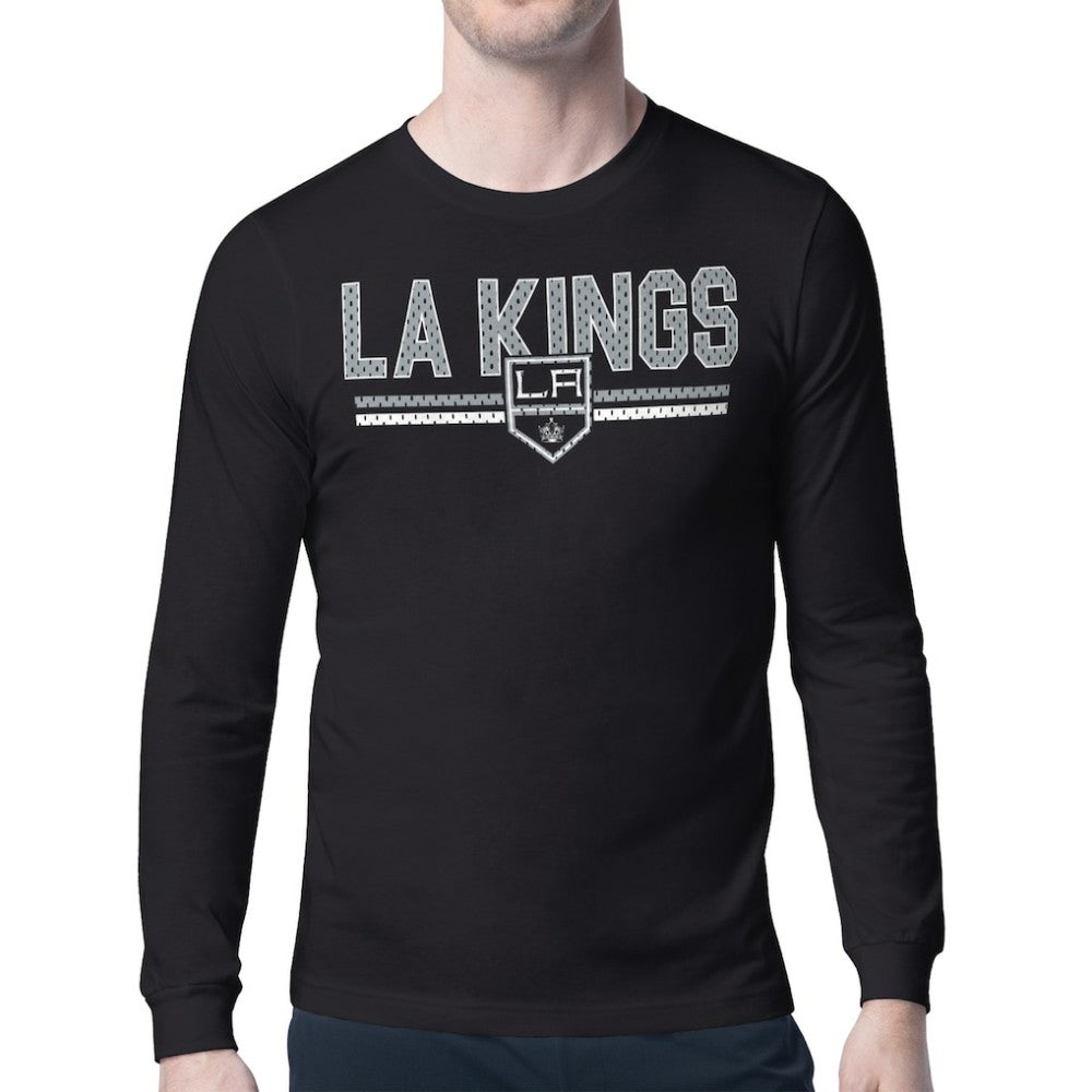 Los Angeles Kings Starter Mesh Look Team Name Long Sleeve T-Shirt - Black T-shirts