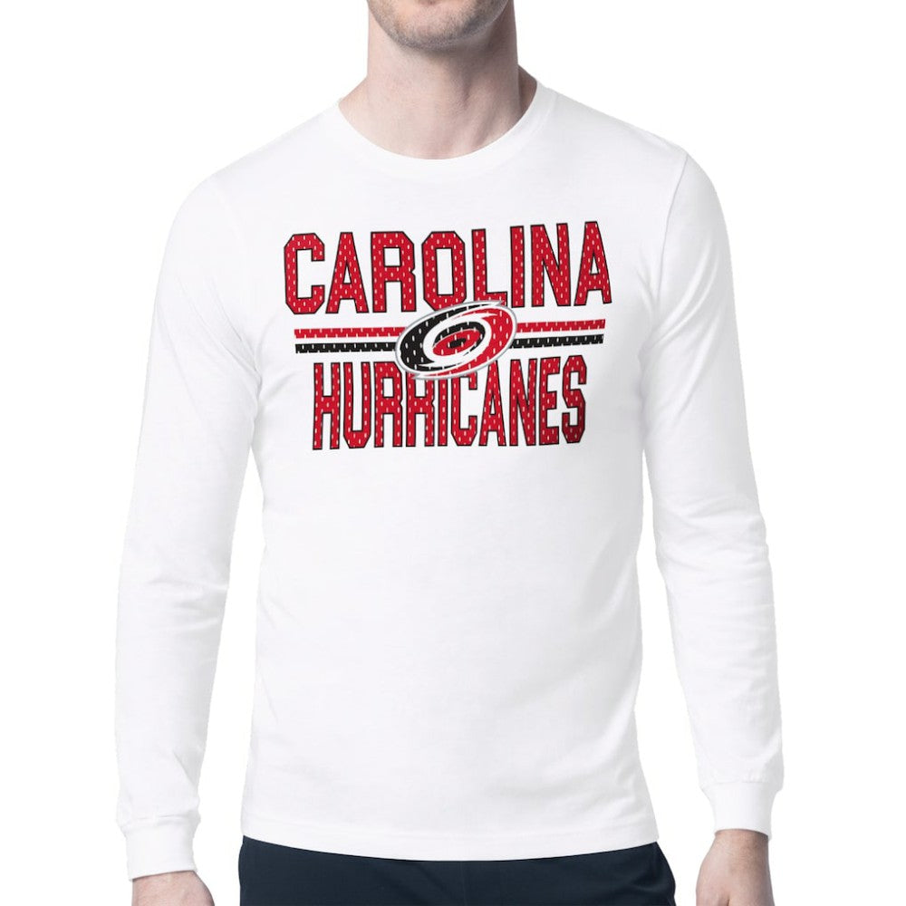 Carolina Hurricanes Starter Mesh Look Team Name Long Sleeve T-Shirt - White T-shirts