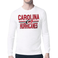 Carolina Hurricanes Starter Mesh Look Team Name Long Sleeve T-Shirt - White T-shirts