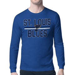 St. Louis Blues Starter Mesh Look Team Name Long Sleeve T-Shirt - Blue T-shirts