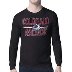 Colorado Avalanche Starter Mesh Look Team Name Long Sleeve T-Shirt - Black T-shirts