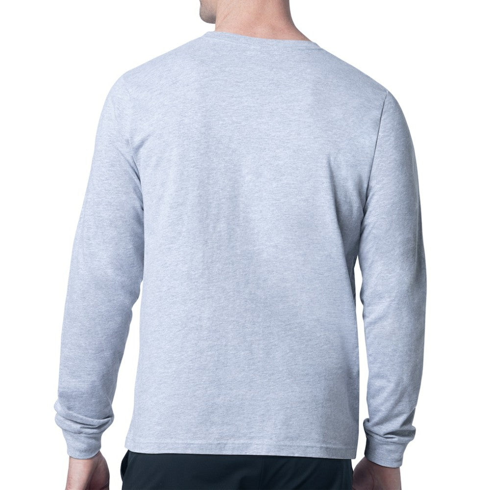 Boston Bruins Starter Mesh Look Team Name Logo Long Sleeve T-Shirt - Heather Gray T-shirts