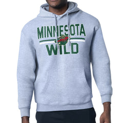 Minnesota Wild Starter Mesh Look Team Name Logo Tri-Blend Pullover Hoodie - Heather Gray Hoodies