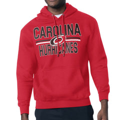 Carolina Hurricanes Starter Mesh Look Team Name Logo Tri-Blend Pullover Hoodie - Red Hoodies