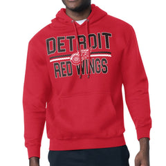 Detroit Red Wings Starter Mesh Look Team Name Logo Tri-Blend Pullover Hoodie - Red Hoodies
