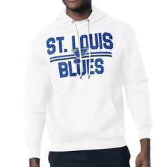 St. Louis Blues Starter Mesh Look Team Name Logo Tri-Blend Pullover Hoodie - White Hoodies