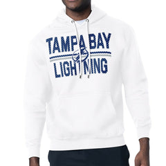 Tampa Bay Lightning Starter Mesh Look Team Name Logo Tri-Blend Pullover Hoodie - White Hoodies