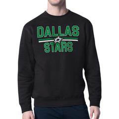 Dallas Stars Starter Mesh Look Team Name Logo Pullover Sweatshirt - Black Sweatshirts