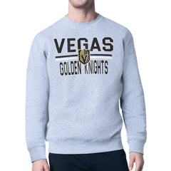 Vegas Golden Knights Starter Mesh Look Team Name Logo Pullover Sweatshirt - Heather Gray Sweatshirts