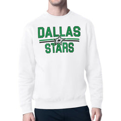 Dallas Stars Starter Mesh Look Team Name Logo Pullover Sweatshirt - White Sweatshirts
