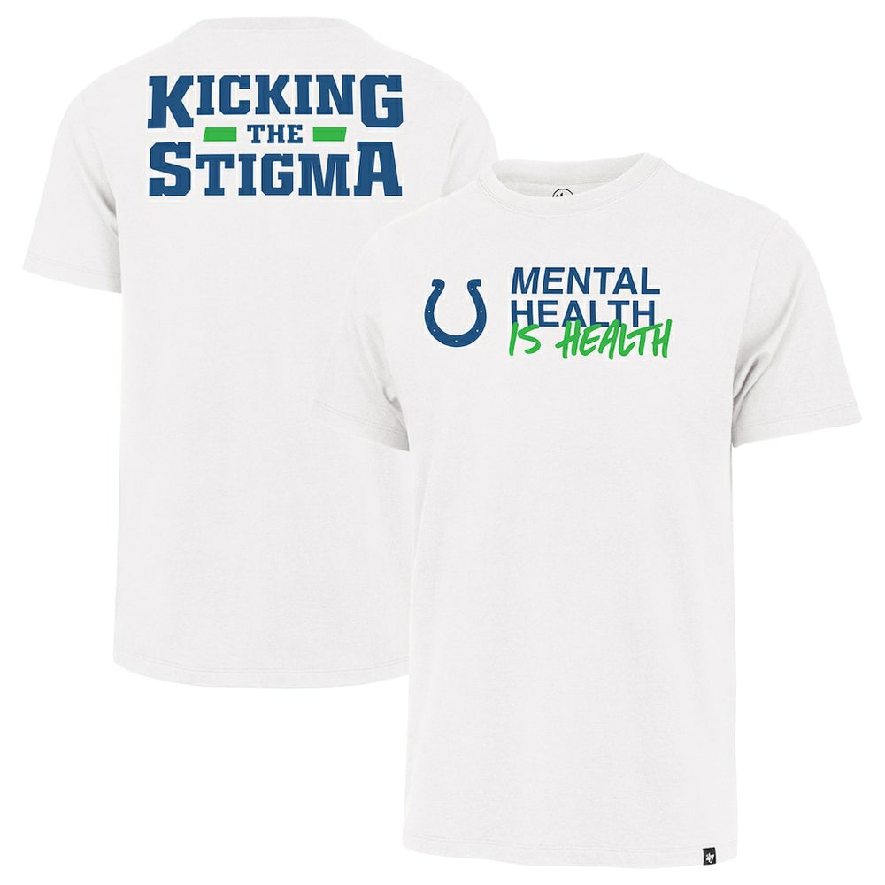 Indianapolis Colts '47 Unisex Mental Health is Health Kicking the Stigma Franklin T-Shirt - White on sale