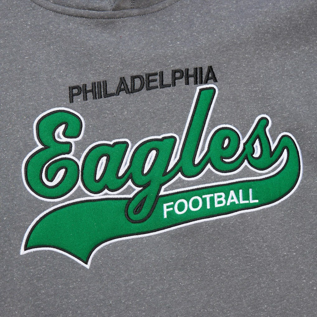Philadelphia Eagles Vintage Logo Snow Washed Fleece Pullover Hoodie - Heather Gray for sale
