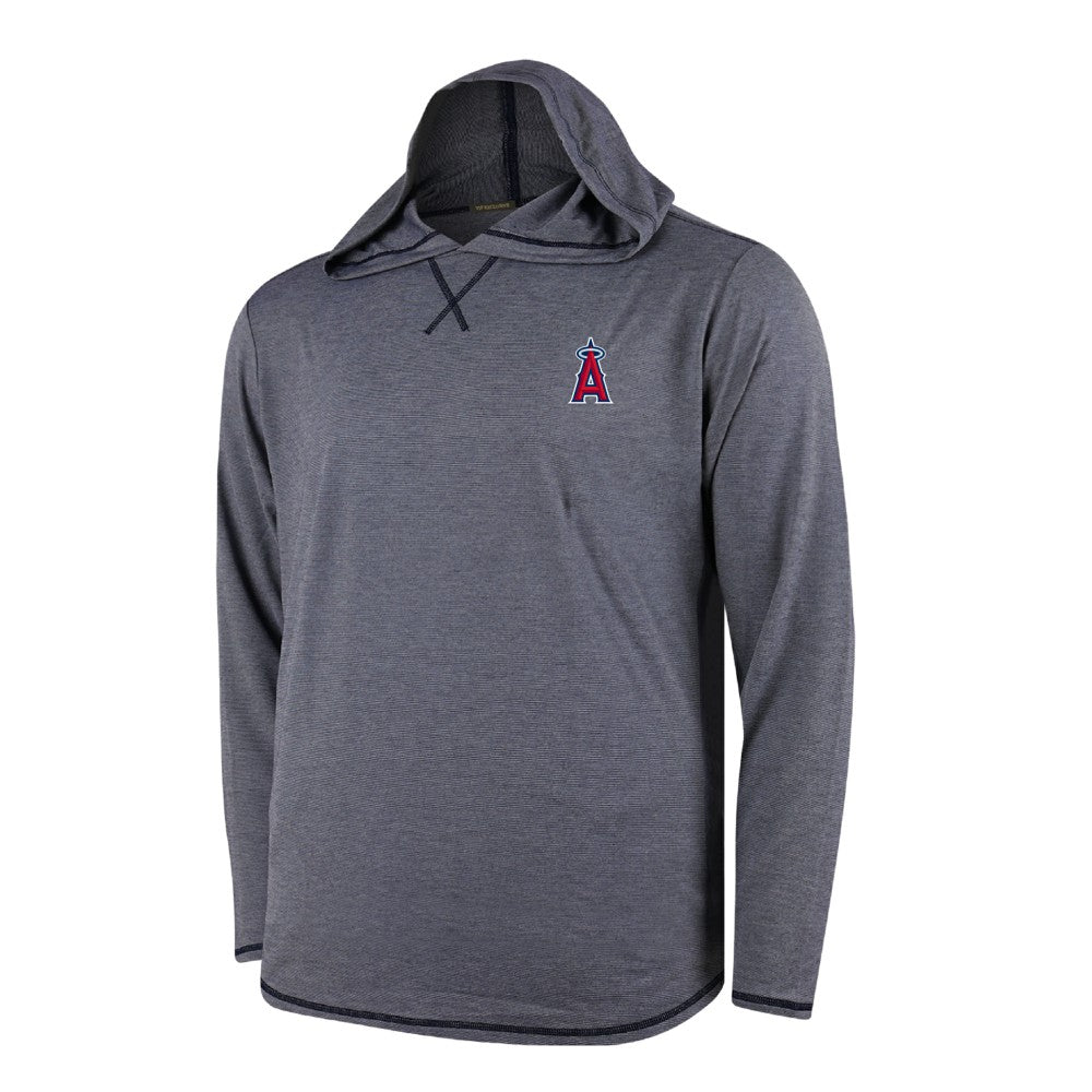 Los Angeles Angels Butter Stripe Tri-Blend Long Sleeve Hoodie T-Shirt - Navy