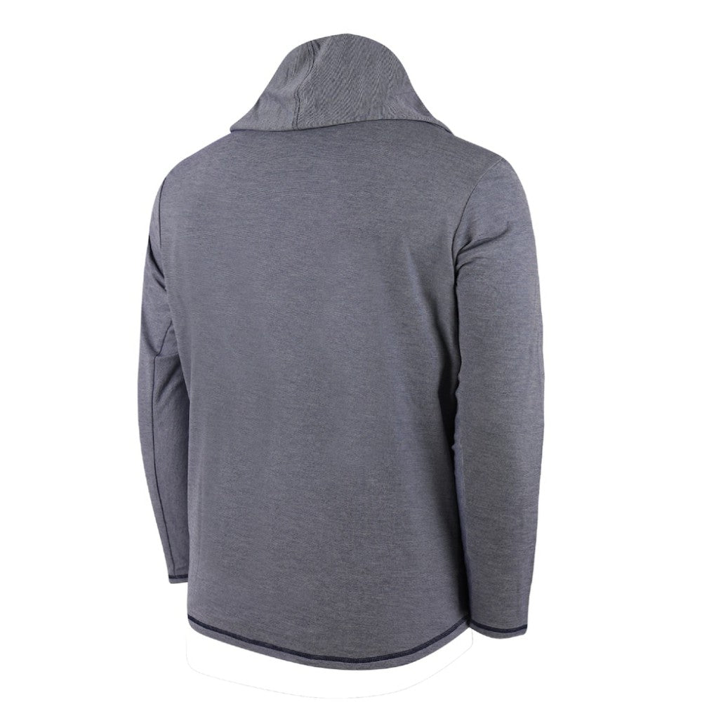 Detroit Tigers Butter Stripe Tri-Blend Long Sleeve Hoodie T-Shirt - Navy