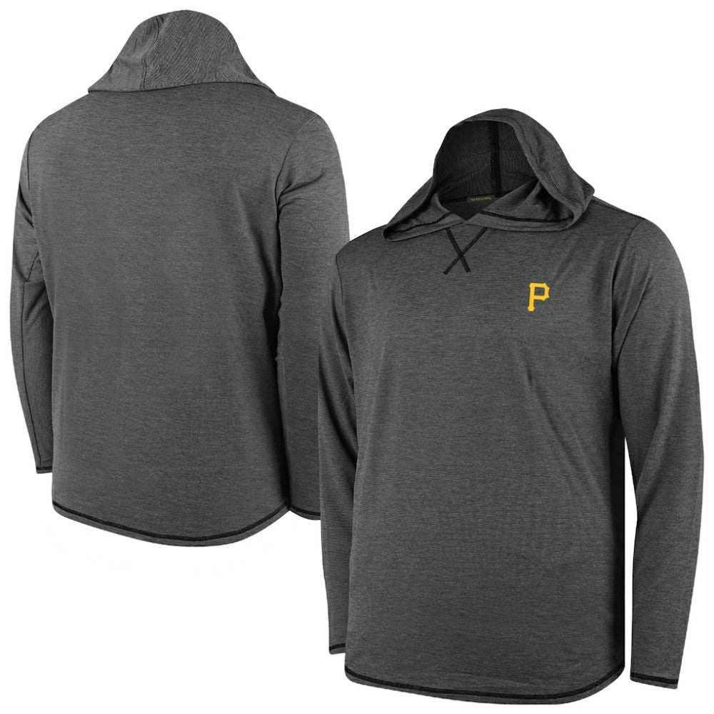 Pittsburgh Pirates Butter Stripe Tri-Blend Long Sleeve Hoodie T-Shirt - Black