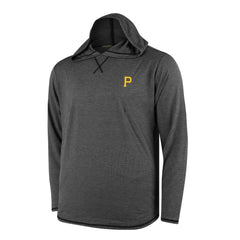 Pittsburgh Pirates Butter Stripe Tri-Blend Long Sleeve Hoodie T-Shirt - Black